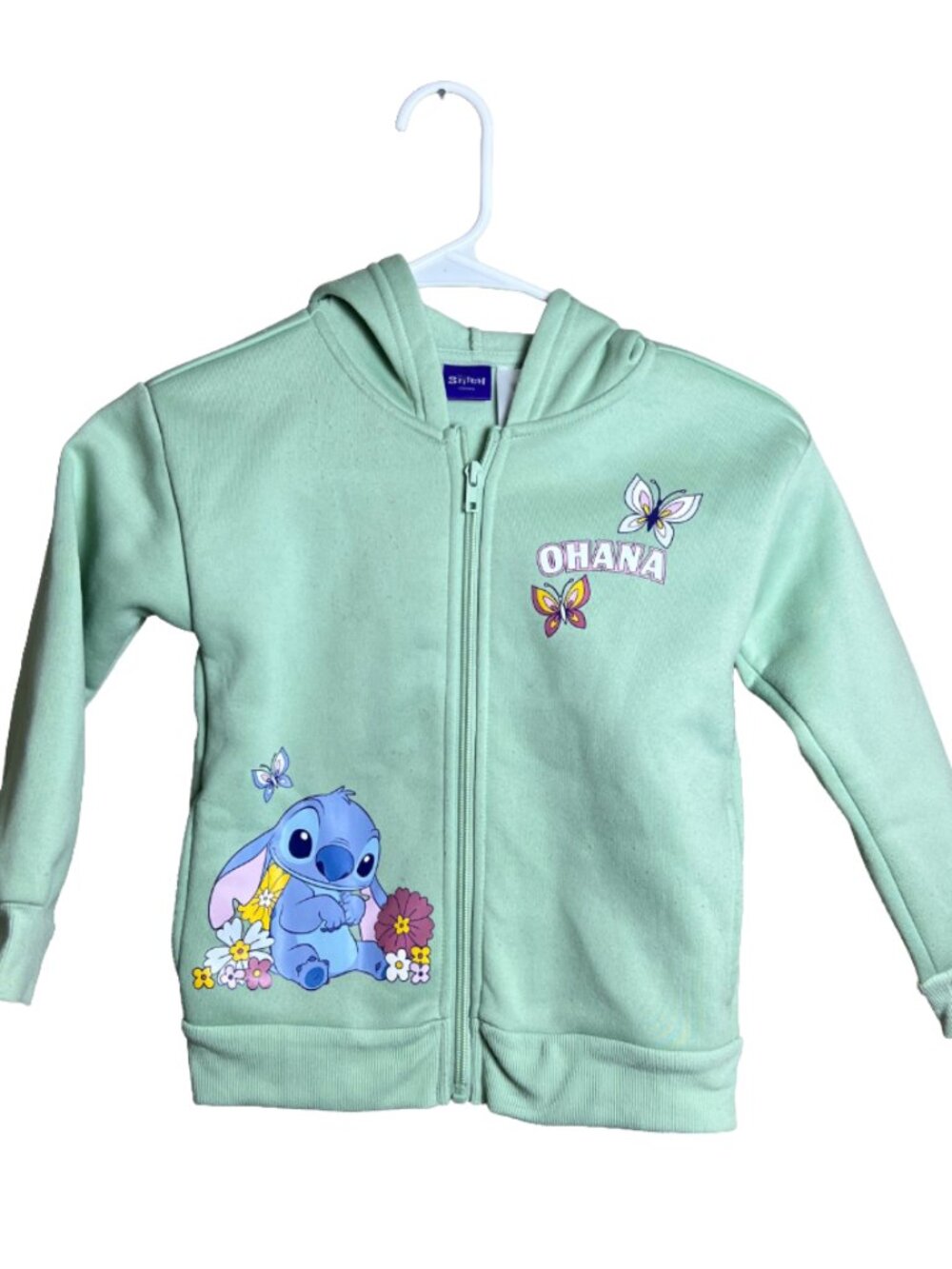 Disney Lilo & Stitch Ohana Zip Hoodie Mint Girls 6
